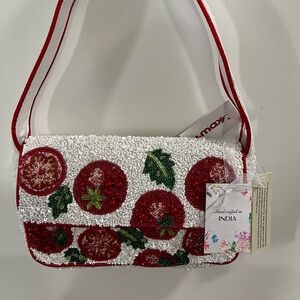 Handcrafted Beaded Tomato Design Bag